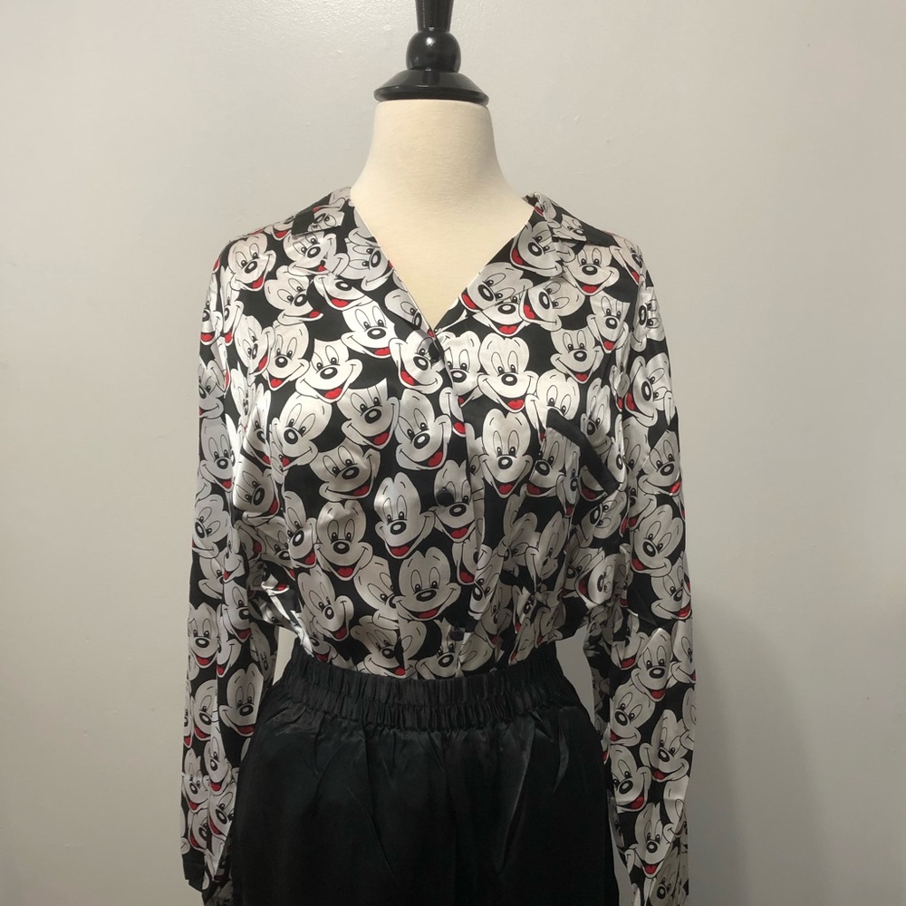 Vintage Mickey Mouse 100% Silk  Pajamas (full set)